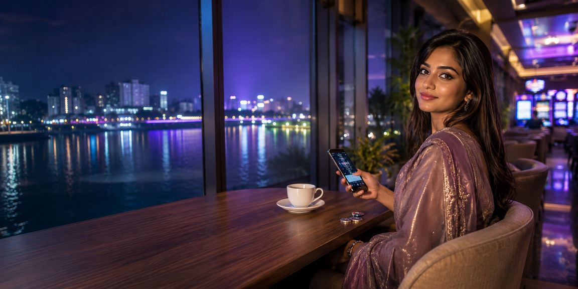 A scene of using a casino platform on a Bangladeshi-model mobile phone in Dhaka