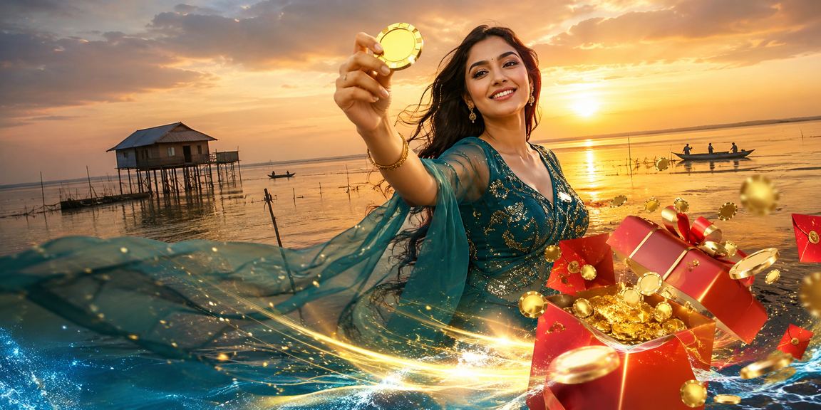 Red envelope bonus and jackpot celebration with a Bangladeshi model at Tanguar Haor